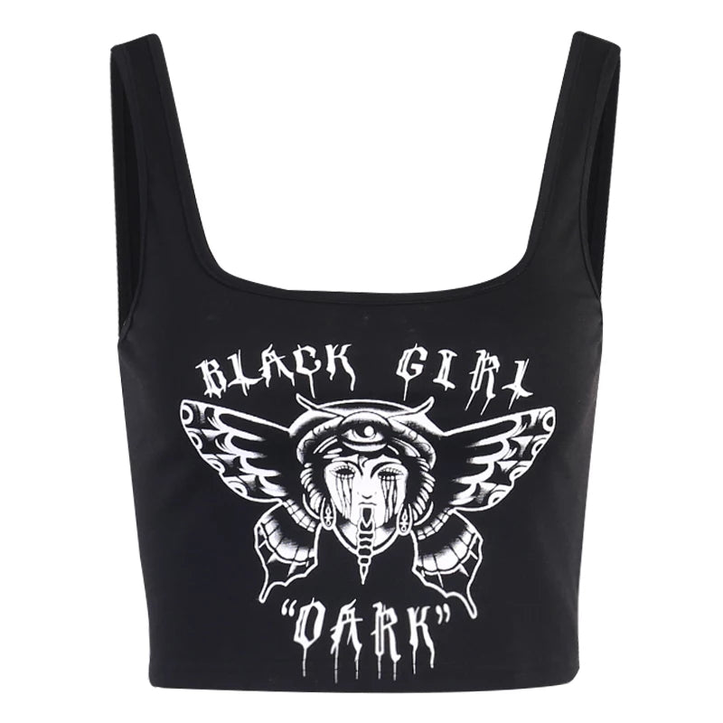 Black Girl "Dark" Print Top