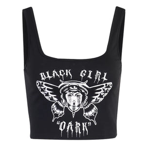 Black Girl "Dark" Print Top