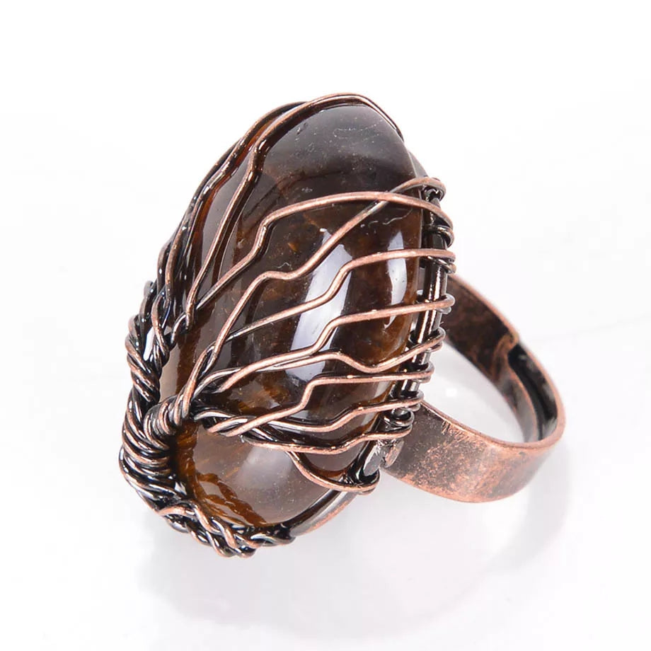 Tree Of Life Natural Stone Ring