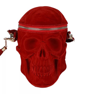 Velvet Skull Shaped Shoulder Bag