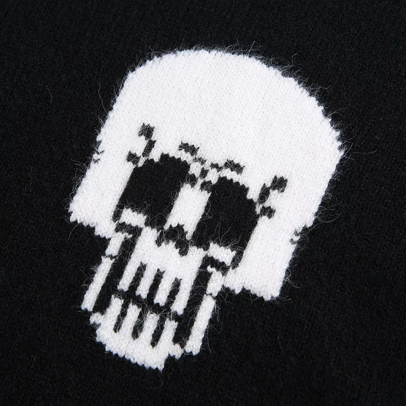 White Skulls Loose Sweater