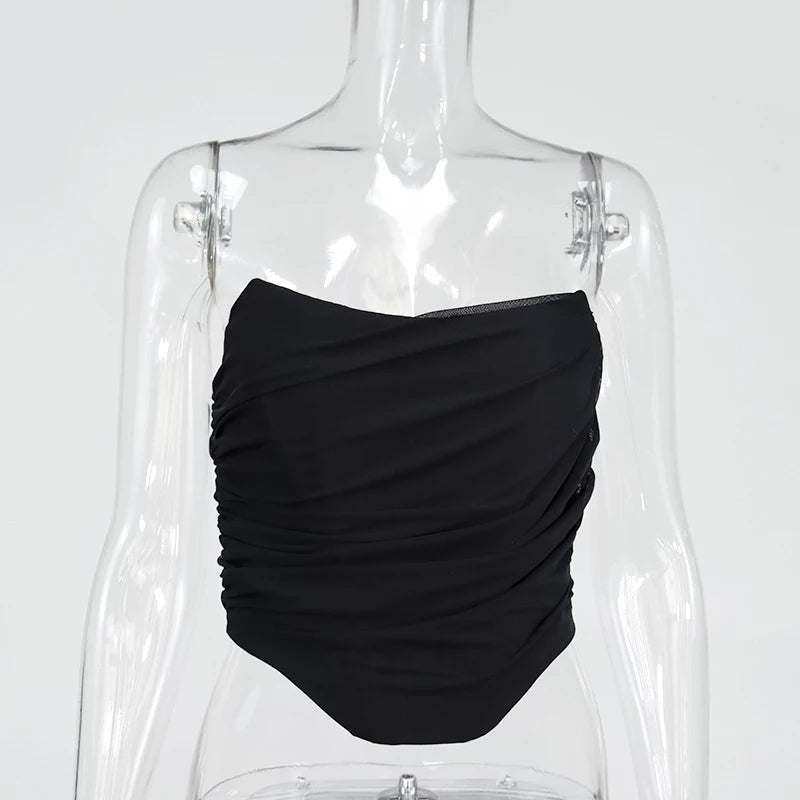 Mesh Asymmetric Bustier