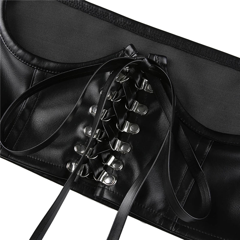 Lace Up Leather Corset