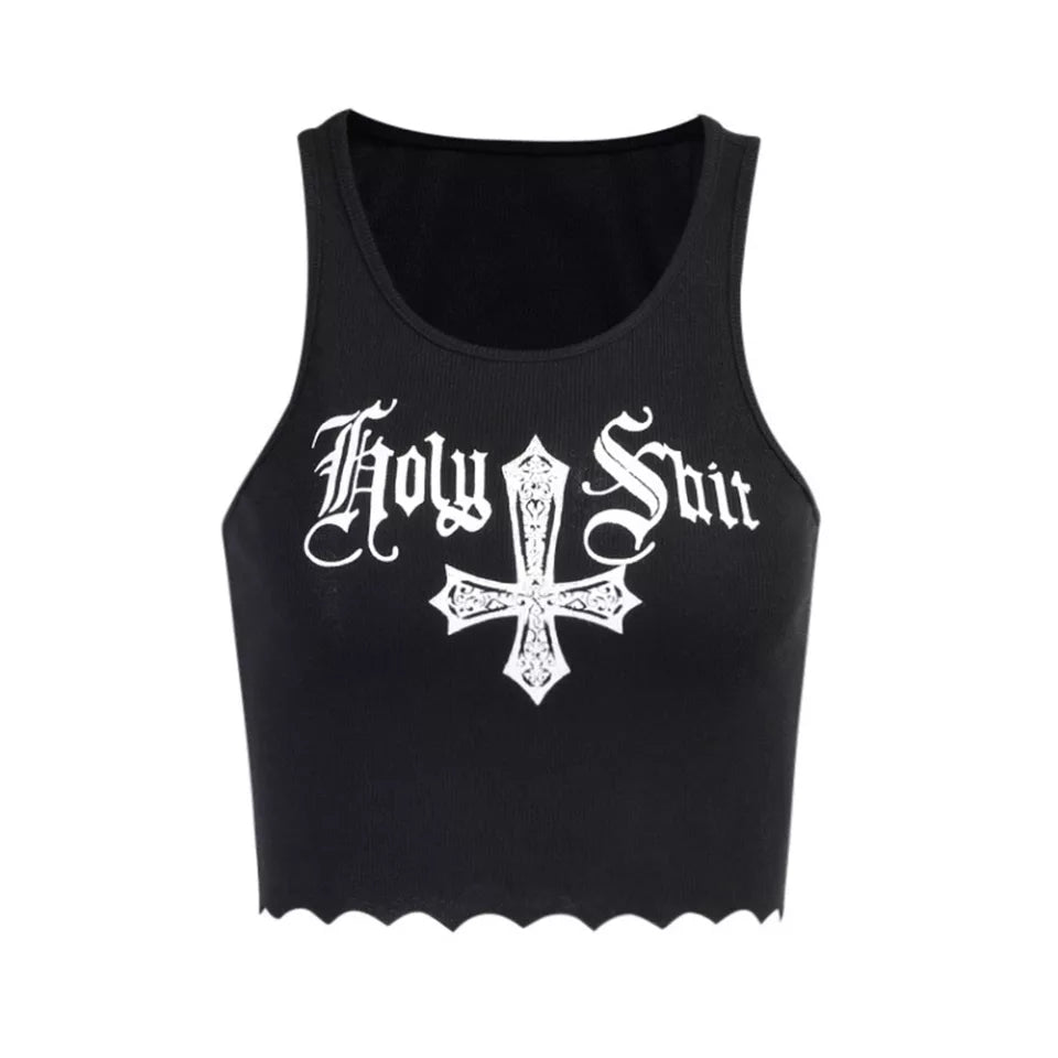 Holy Shit Print Crop Top