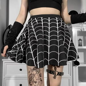 Spider Web Print Skirt