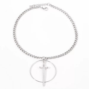 Sword In A Circle Choker Necklace