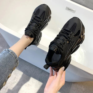 Lace Up Trainers In Black