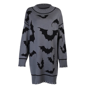 All Over Bats Print Sweater