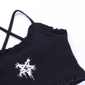 Pentagram Print Crop Top