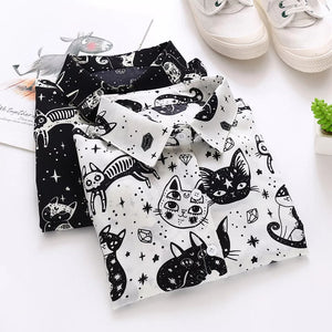 Witch Hilda Cat Print Blouse