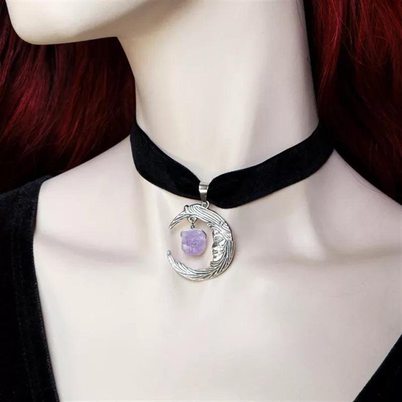 Velvet Moon and Stone Choker