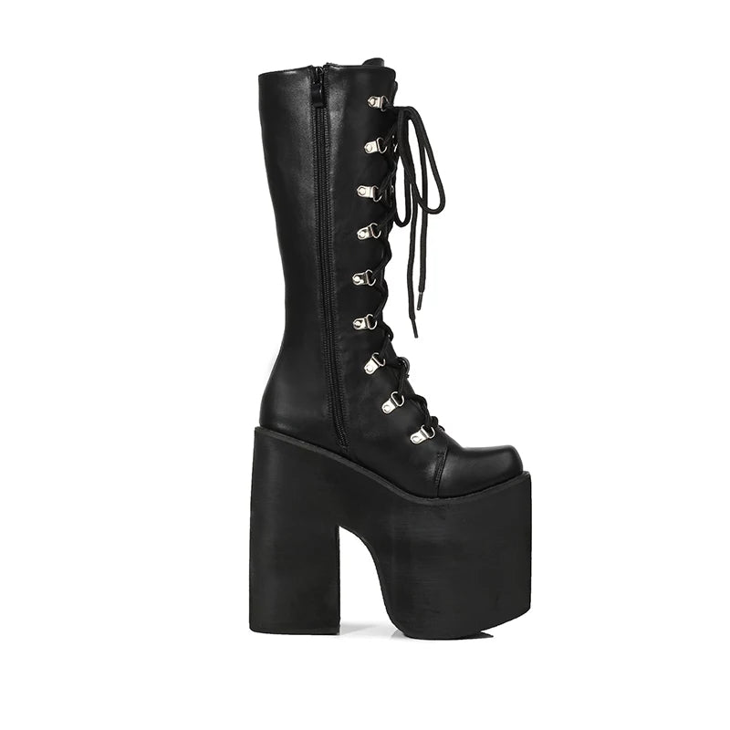 High Heel Wedge Boots