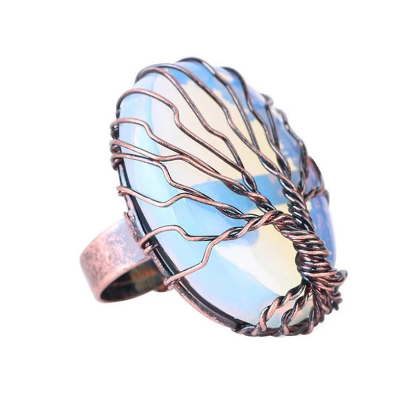 Tree Of Life Natural Stone Ring