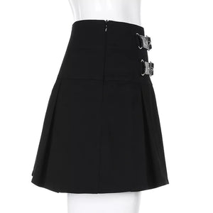 Double Belted Mini Skirt