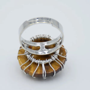 Silver Tree Of Life Stone Ring