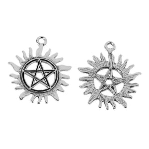 Five Pointed Star Inside The Sun Earrings