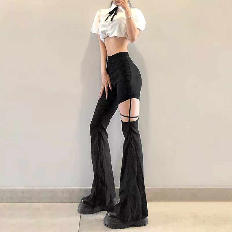 Cut Out Flared Pants