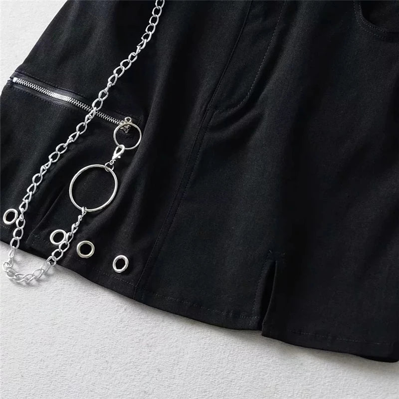 Chain Detail Mini Skirt