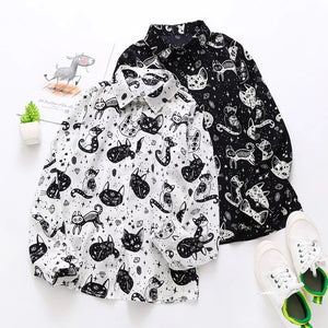 Witch Hilda Cat Print Blouse