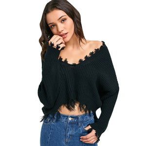 Deep V Knitted Jumper