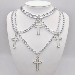 Multi-layered Cross Necklace