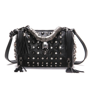 Leather Skull Design Shoulder Bag