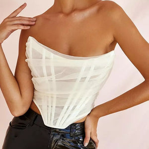 Mesh Asymmetric Bustier