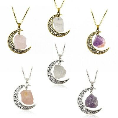 Irregular Natural Stone Moon Design Necklace