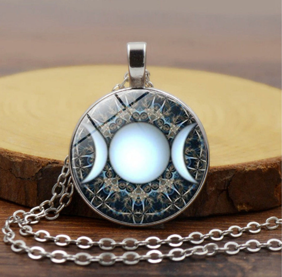 Triple Moon Goddess Pendant