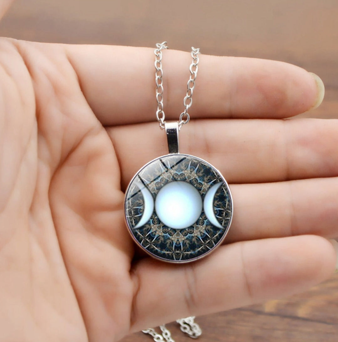 Triple Moon Goddess Pendant