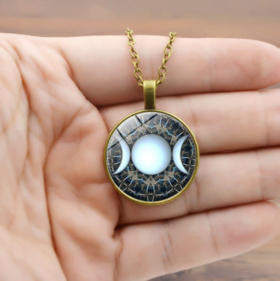 Triple Moon Goddess Pendant