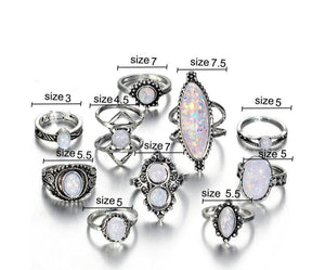 Big Opal Stone Ring Set