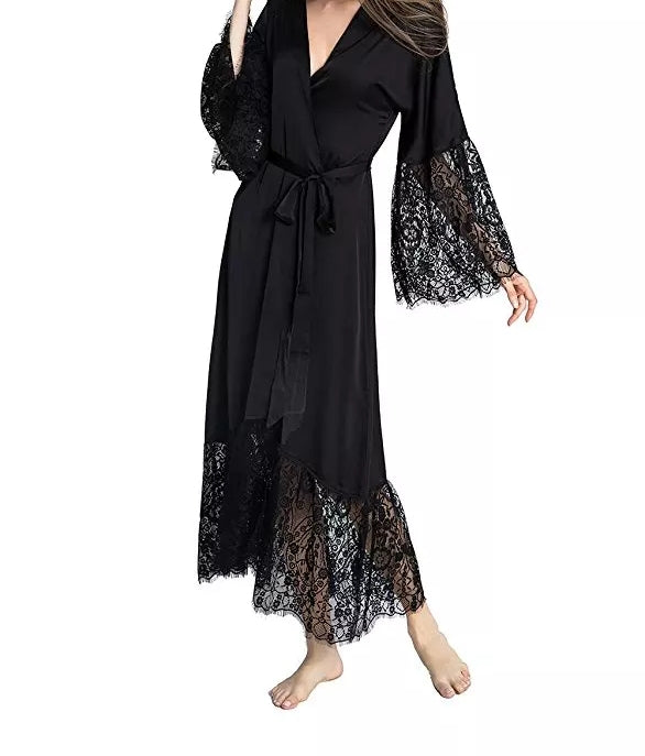 Lace Satin Kimono