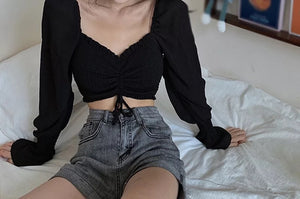 Drawstring Detail Crop Top