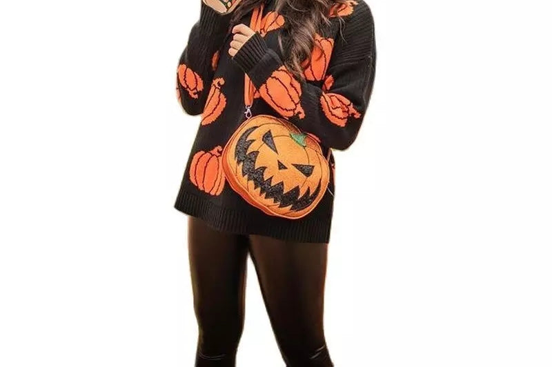 Pumpkins All Over Print Sweater