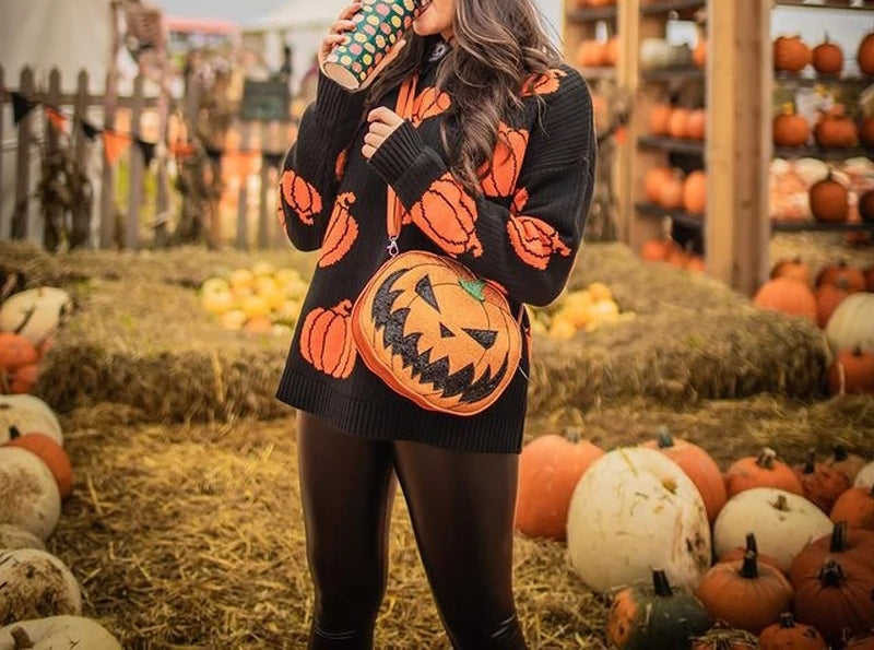 Pumpkins All Over Print Sweater