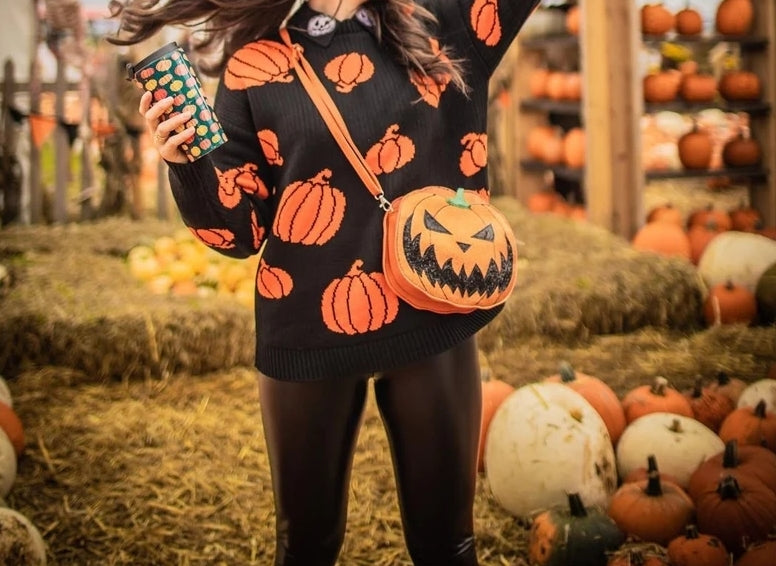 Pumpkins All Over Print Sweater