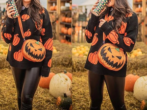 Pumpkins All Over Print Sweater