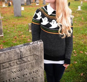 Ghosts Print Sweater