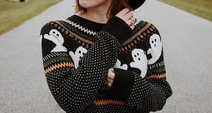 Ghosts Print Sweater