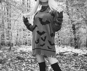 All Over Bats Print Sweater