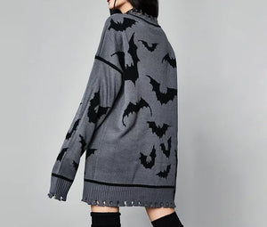 All Over Bats Print Sweater