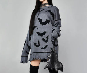 All Over Bats Print Sweater