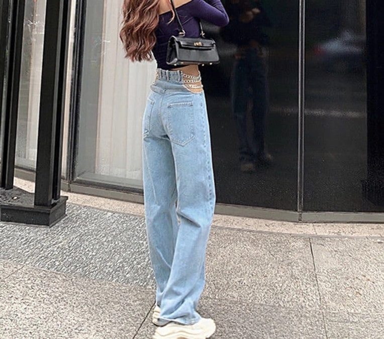 Chain High Waisted Jeans