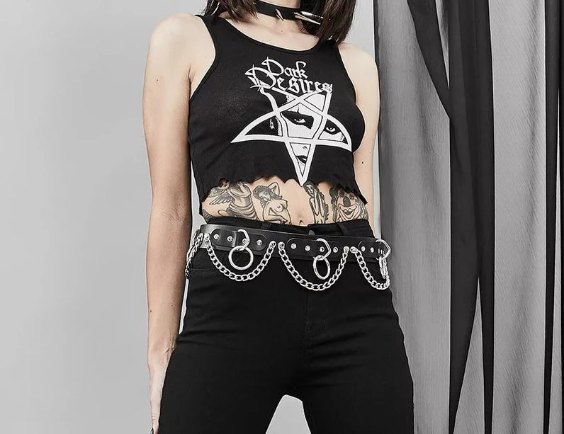 Dark Desires Pentagram Print Top