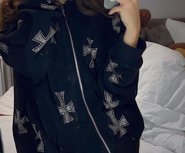 All Over Crosses Print Jacket