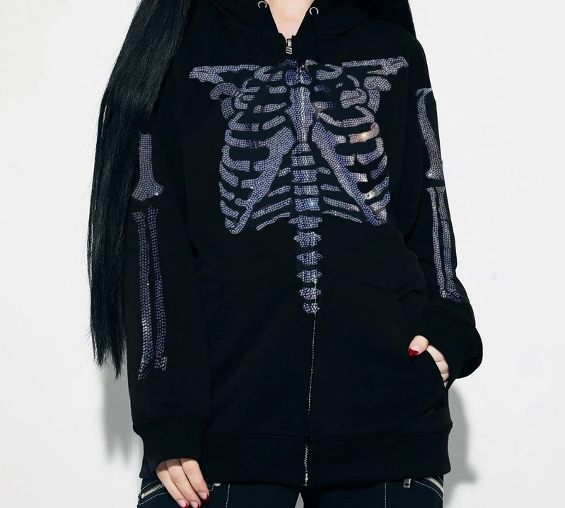 Glowing Skeleton Print Hoodie