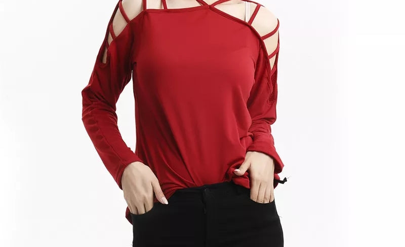 Strappy Sleeved Blouse