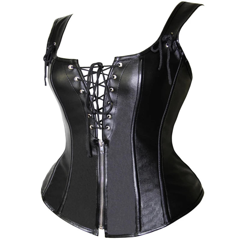 Lace Up Leather Bustier