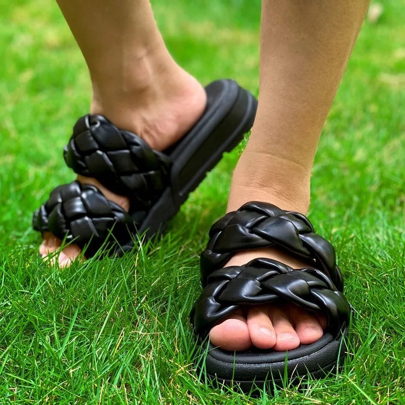 Quilted Flatform Slippers